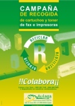 Cartel de la Campaña de recogida de cartuchos de tóner de impresoras, para su reciclaje.